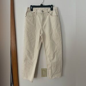 Kids Cream High-Waisted Jeans